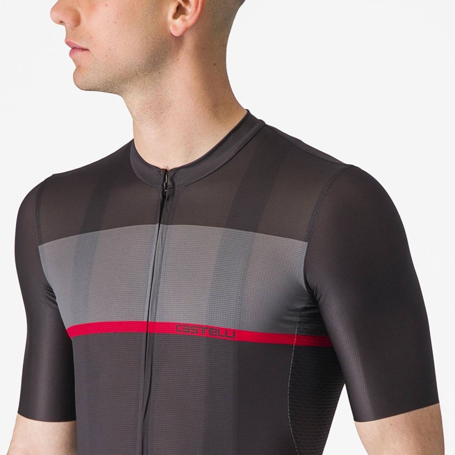 Castelli TRADIZIONE Jersey Heren Zwart Donkergrijs Rood | 896752EQU