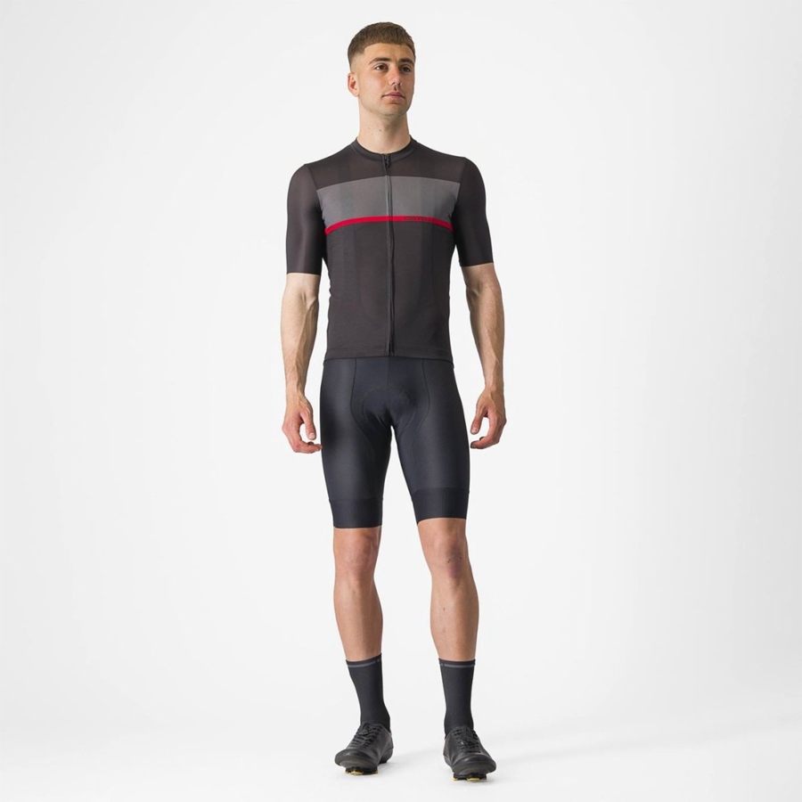 Castelli TRADIZIONE Jersey Heren Zwart Donkergrijs Rood | 896752EQU