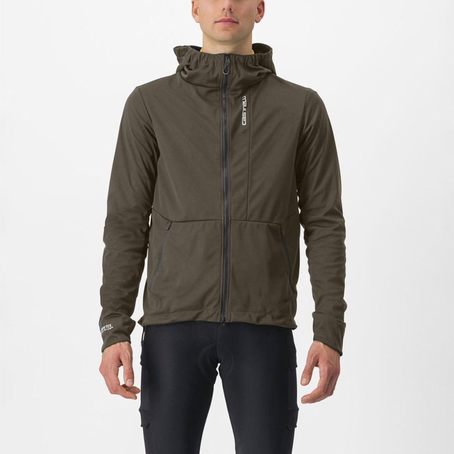 Castelli TRAIL HOODIE Jassen Heren Groen | 845720YXQ