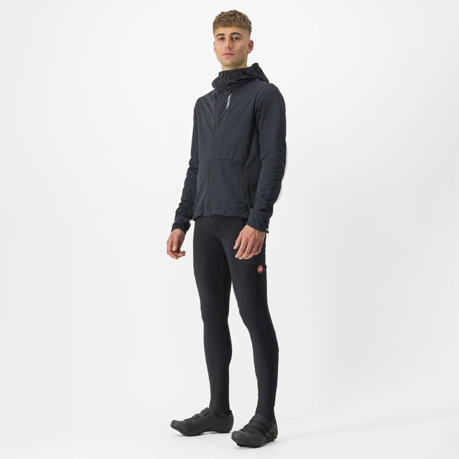 Castelli TRAIL HOODIE Jassen Heren Zwart | 412986BWN