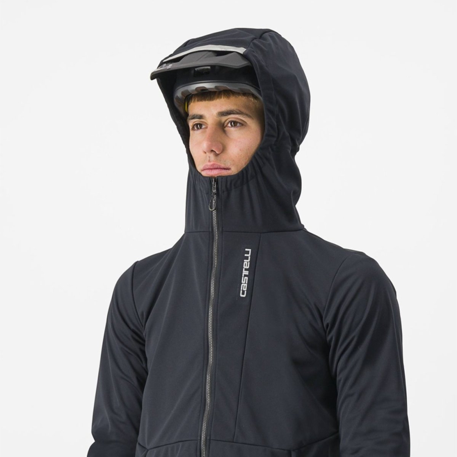 Castelli TRAIL HOODIE Jassen Heren Zwart | 412986BWN