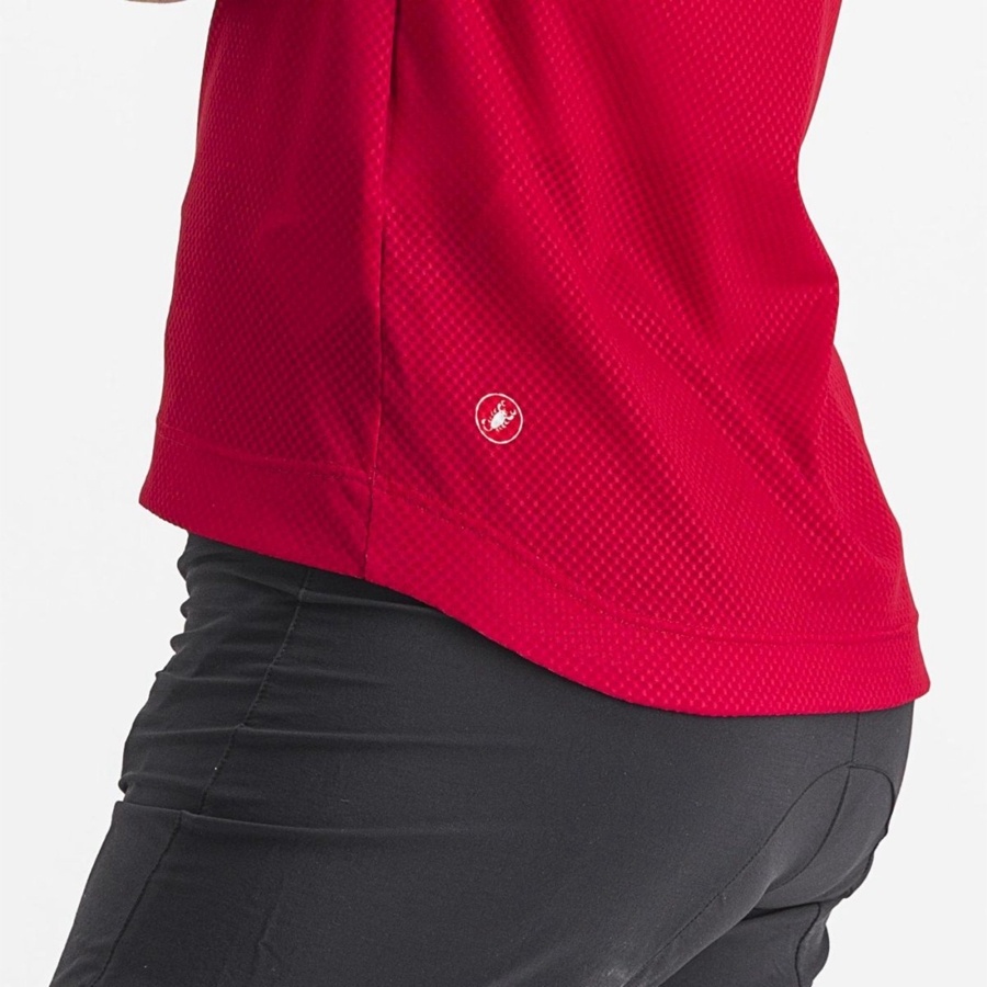 Castelli TRAIL TECH 2 W TEE Jersey Dames Donkerrood | 389652PRJ