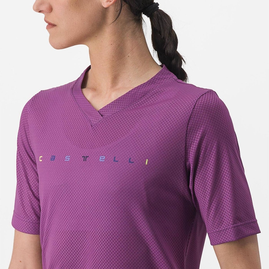 Castelli TRAIL TECH 2 W TEE Jersey Dames Paars | 531026KRV