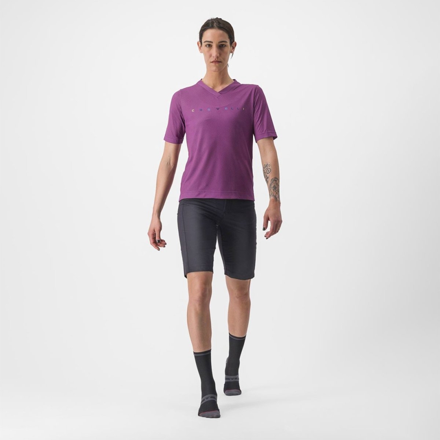 Castelli TRAIL TECH 2 W TEE Jersey Dames Paars | 531026KRV