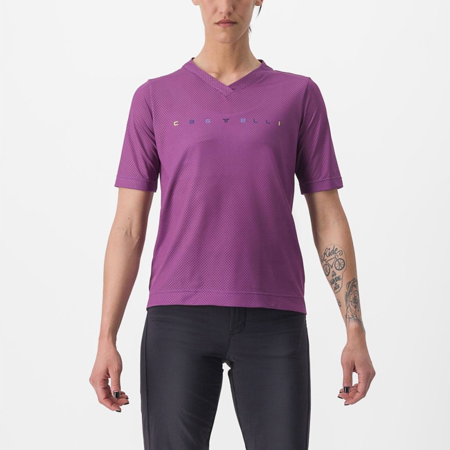 Castelli TRAIL TECH 2 W TEE Jersey Dames Paars | 531026KRV