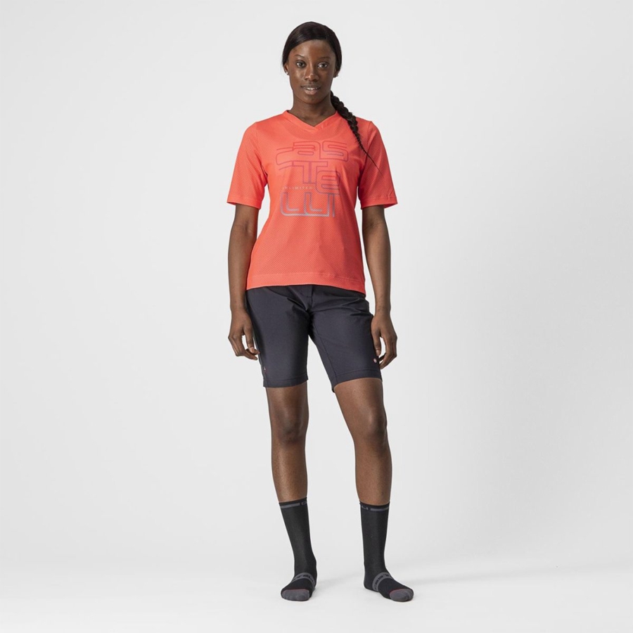 Castelli TRAIL TECH W TEE Jersey Dames Koraal | 152079XJR