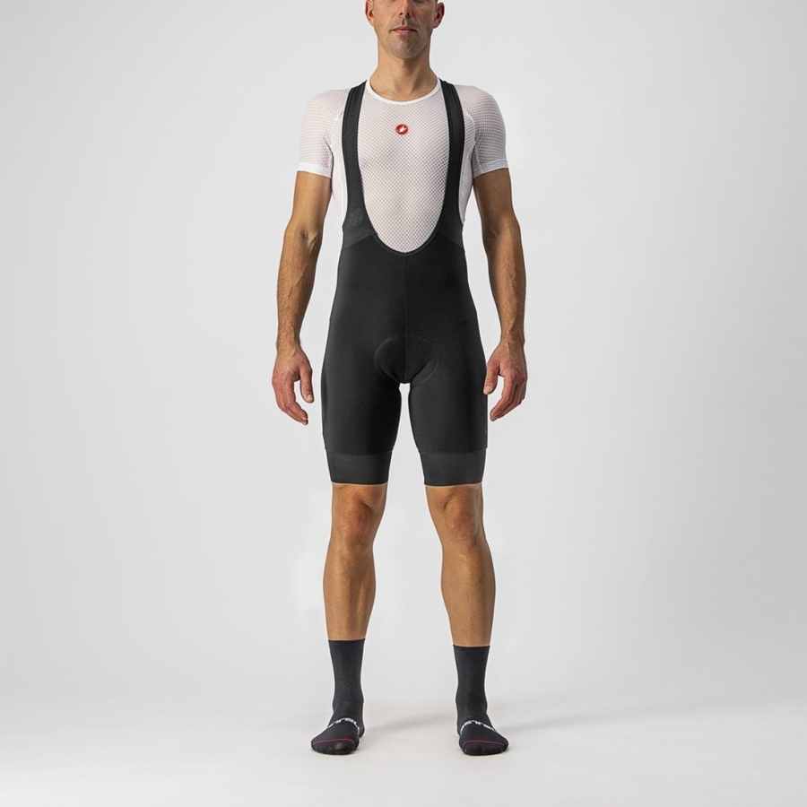 Castelli TUTTO NANO Korte Broek Met Slabbetje Heren Zwart | 351974MCV