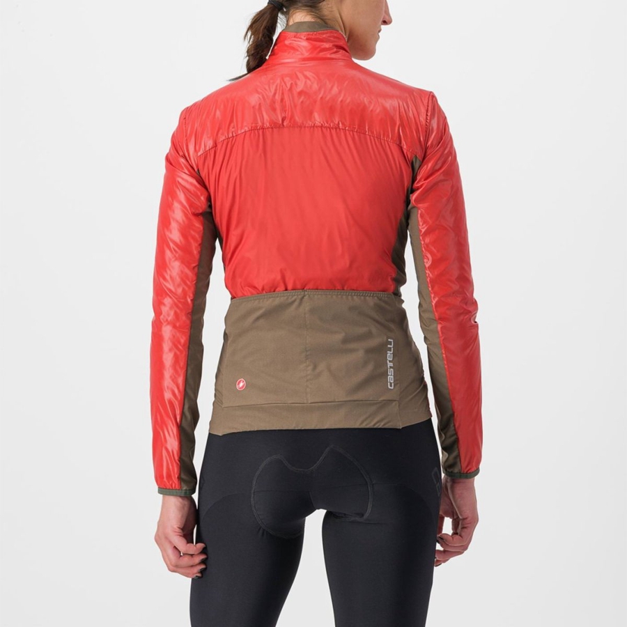 Castelli UNLIMITED 2 W PUFFY Jassen Dames Rood Zilver Grijs | 708139APM