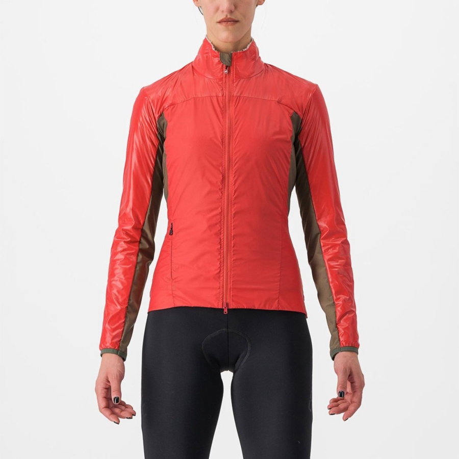 Castelli UNLIMITED 2 W PUFFY Jassen Dames Rood Zilver Grijs | 708139APM