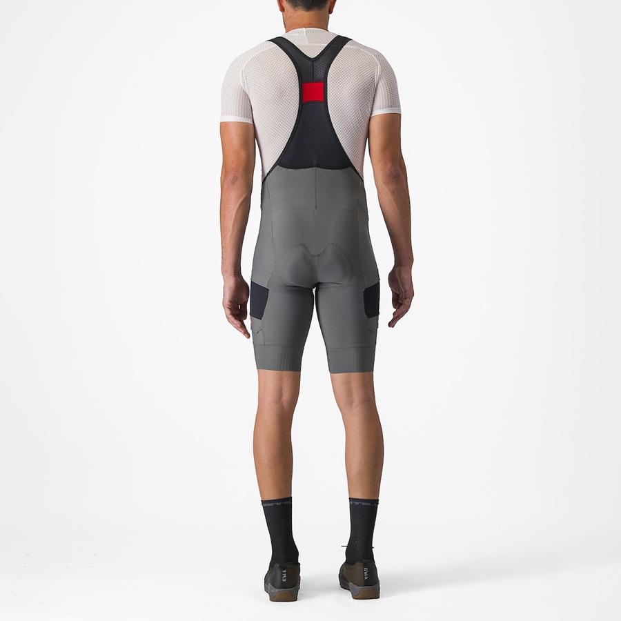 Castelli UNLIMITED CARGO Korte Broek Met Slabbetje Heren Grijs | 412730USB