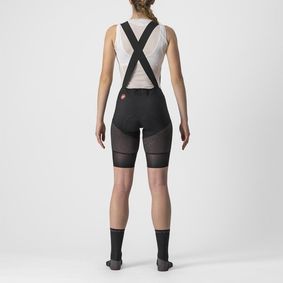 Castelli UNLIMITED DT W LINER Korte Broek Met Slabbetje Dames Zwart | 602159RNF