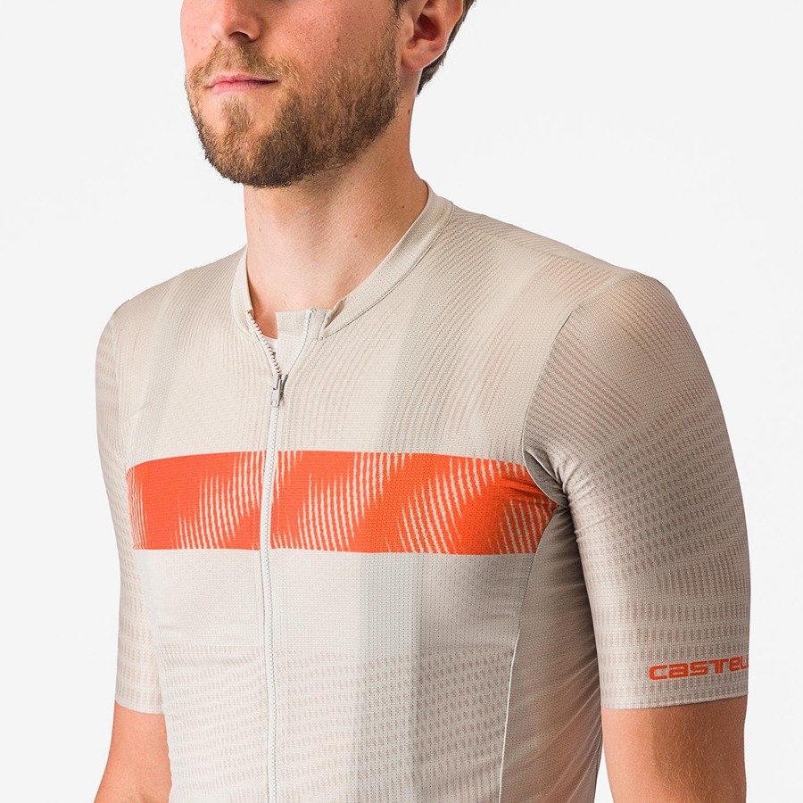 Castelli UNLIMITED ENDURANCE Jersey Heren Zilver Oranje Rood | 470196NMG