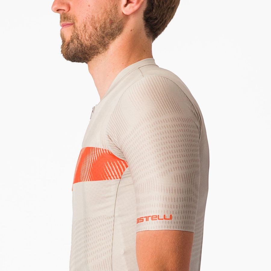 Castelli UNLIMITED ENDURANCE Jersey Heren Zilver Oranje Rood | 470196NMG