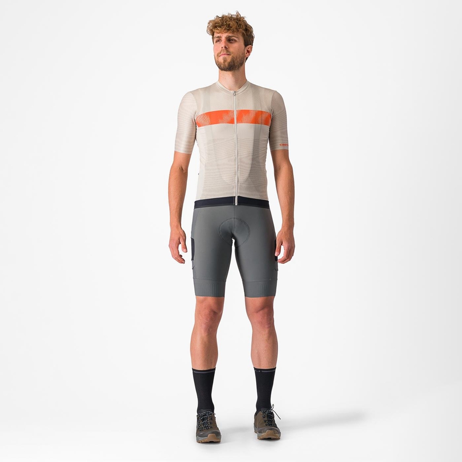 Castelli UNLIMITED ENDURANCE Jersey Heren Zilver Oranje Rood | 470196NMG