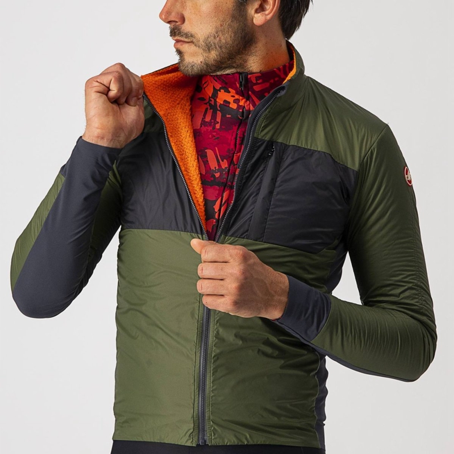 Castelli UNLIMITED PUFFY Jassen Heren Lichtgroen Donkergrijs | 843201ZWU