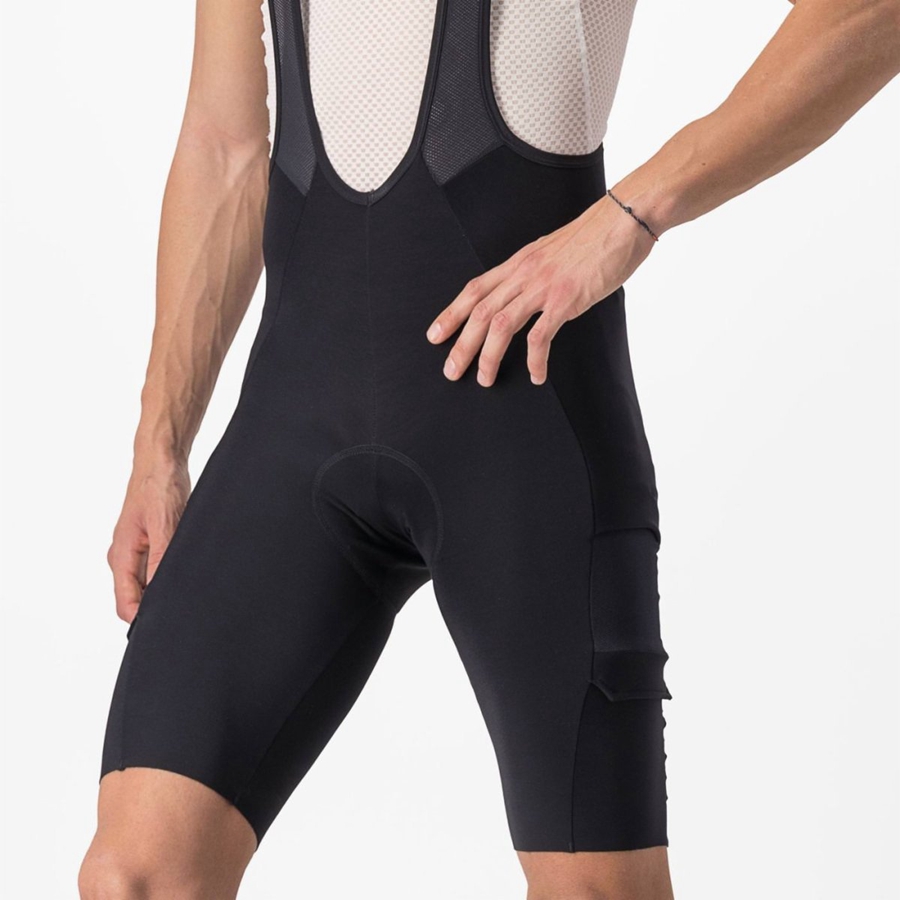 Castelli UNLIMITED THERMAL Korte Broek Met Slabbetje Heren Zwart | 374958QOB