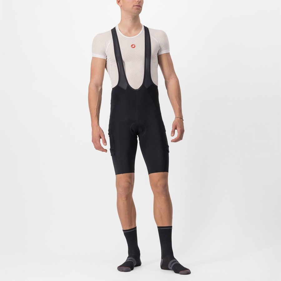 Castelli UNLIMITED THERMAL Korte Broek Met Slabbetje Heren Zwart | 374958QOB