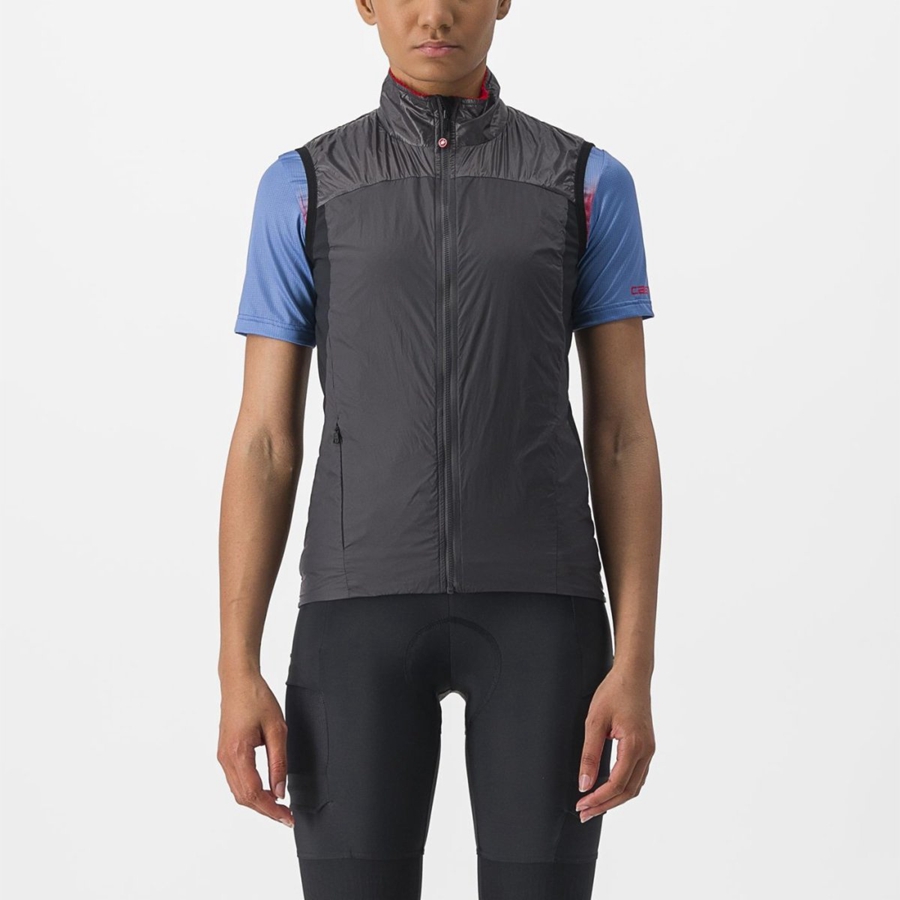 Castelli UNLIMITED W PUFFY Vest Dames Donkergrijs Rood | 280734DXC