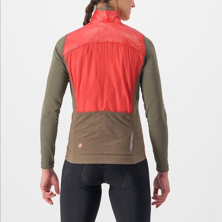 Castelli UNLIMITED W PUFFY Vest Dames Rood Zilver Grijs | 716832ICF