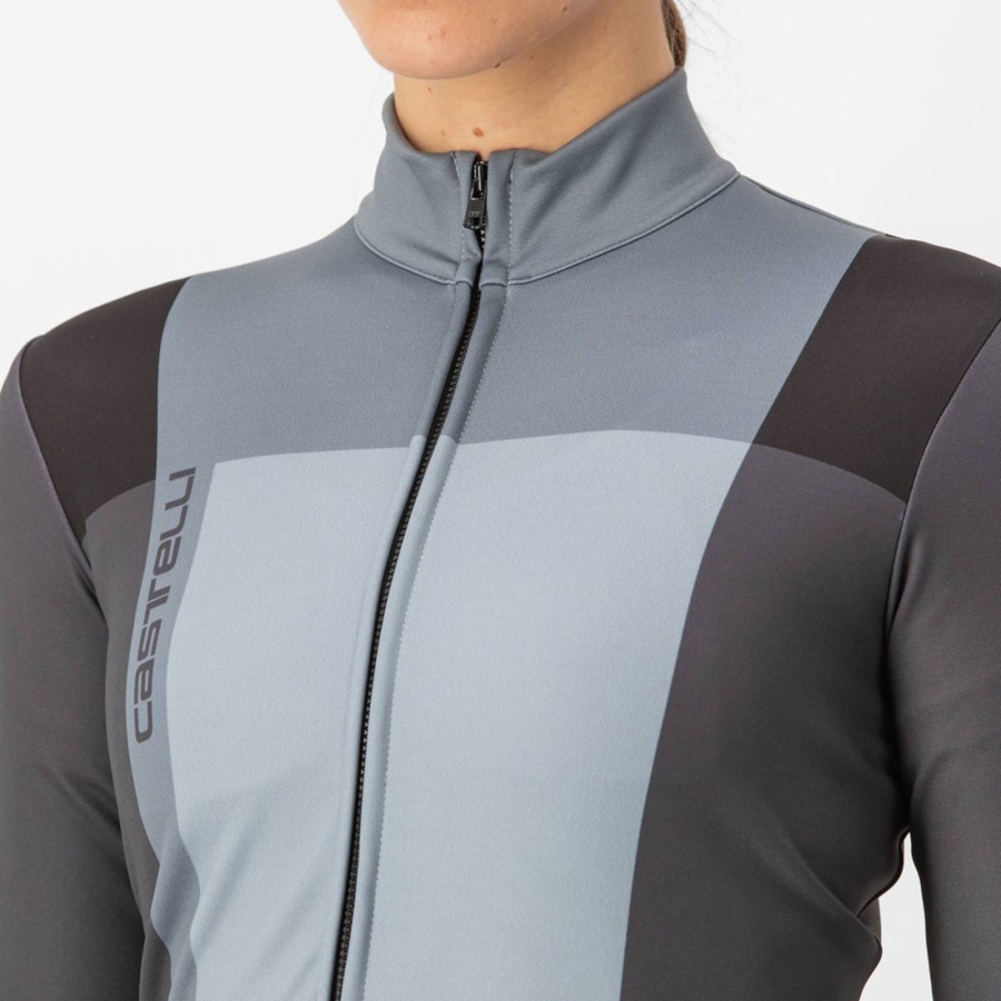 Castelli UNLIMITED W THERMAL Jersey Dames Zwart Grijs | 059246SYA