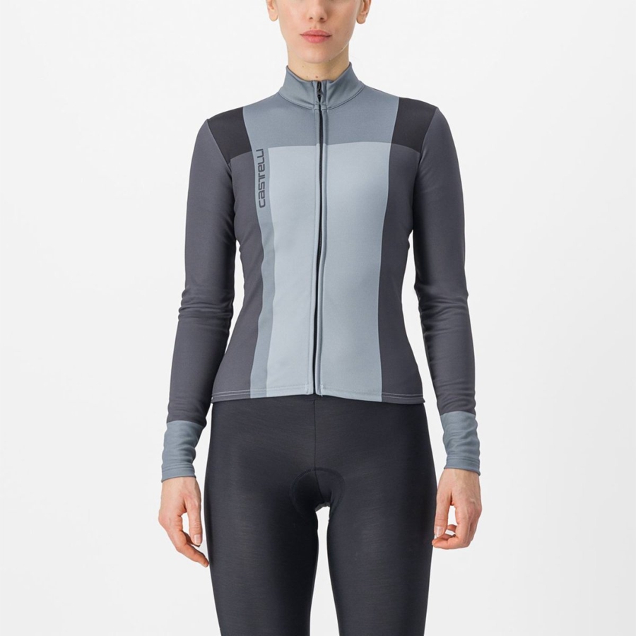 Castelli UNLIMITED W THERMAL Jersey Dames Zwart Grijs | 059246SYA