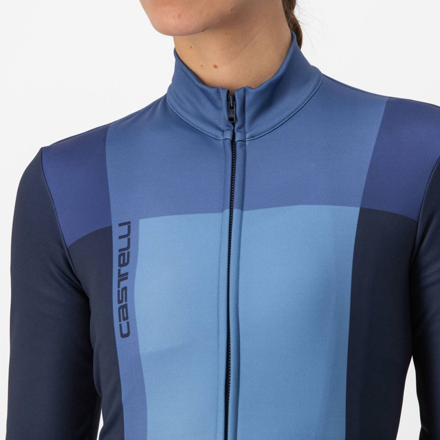 Castelli UNLIMITED W THERMAL Jersey Dames Blauw Blauw | 318752PRC