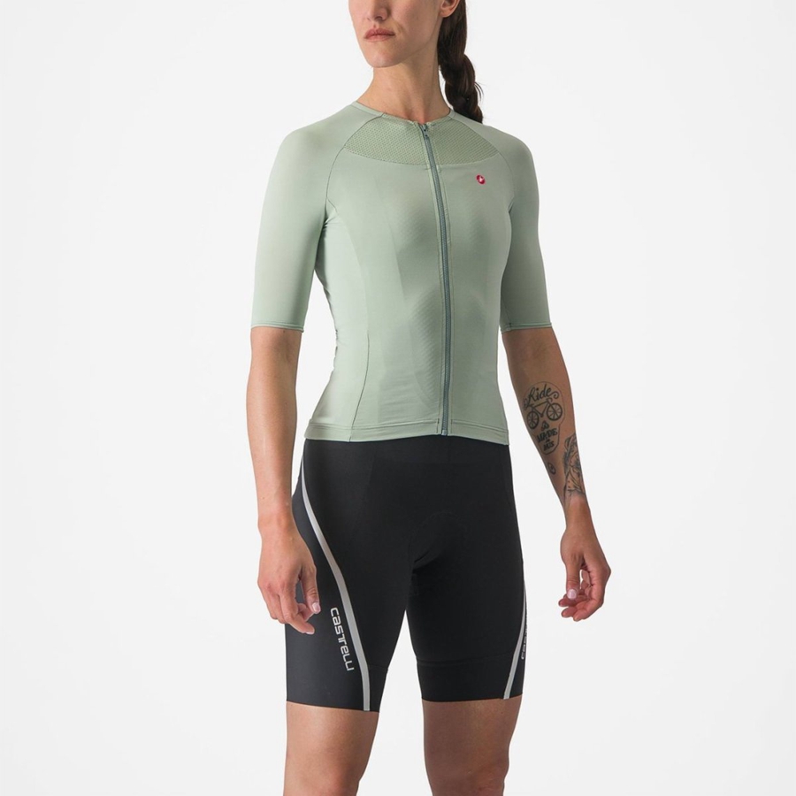 Castelli VELOCISSIMA 2 Jersey Dames Groen Blauw | 180594OWM