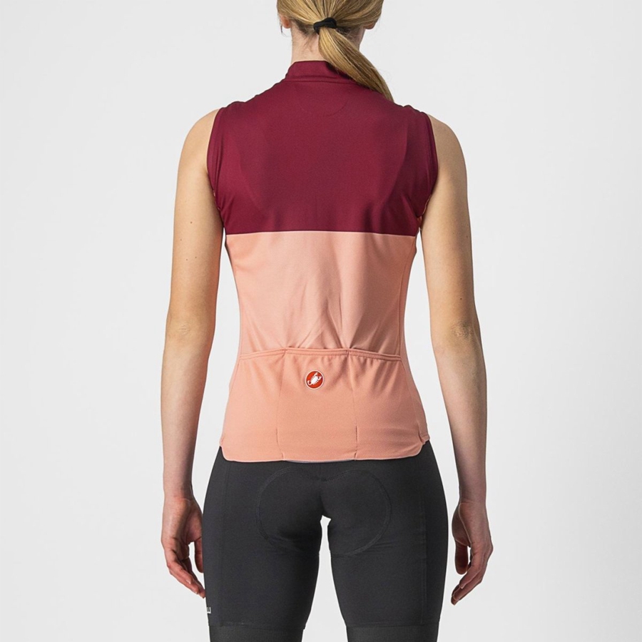 Castelli VELOCISSIMA SLEEVELESS Jersey Dames Roze Bordeaux | 671582CZD