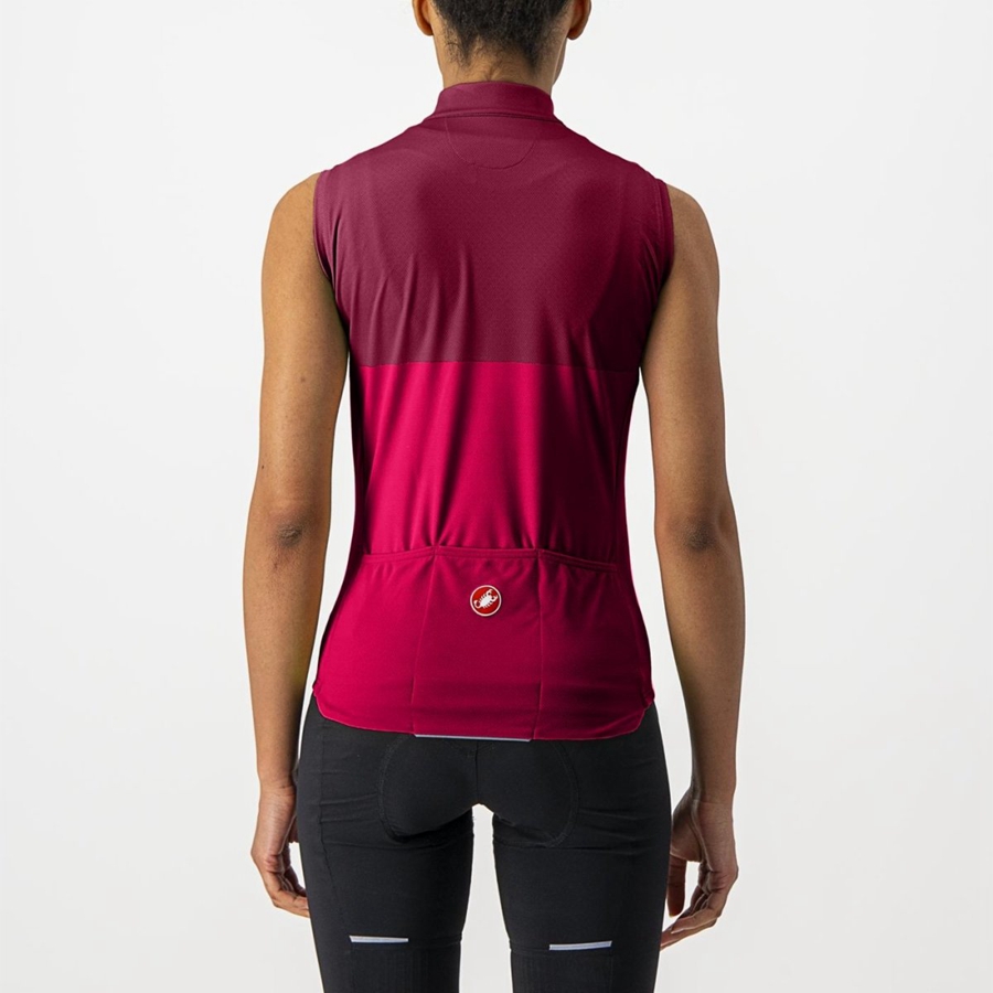 Castelli VELOCISSIMA SLEEVELESS Jersey Dames Rood Bordeaux | 423765ZAR