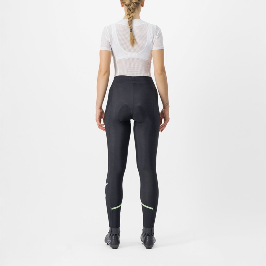 Castelli VELOCISSIMA THERMAL Leggings Dames Zwart Mintgroen Zwart | 105489JSF