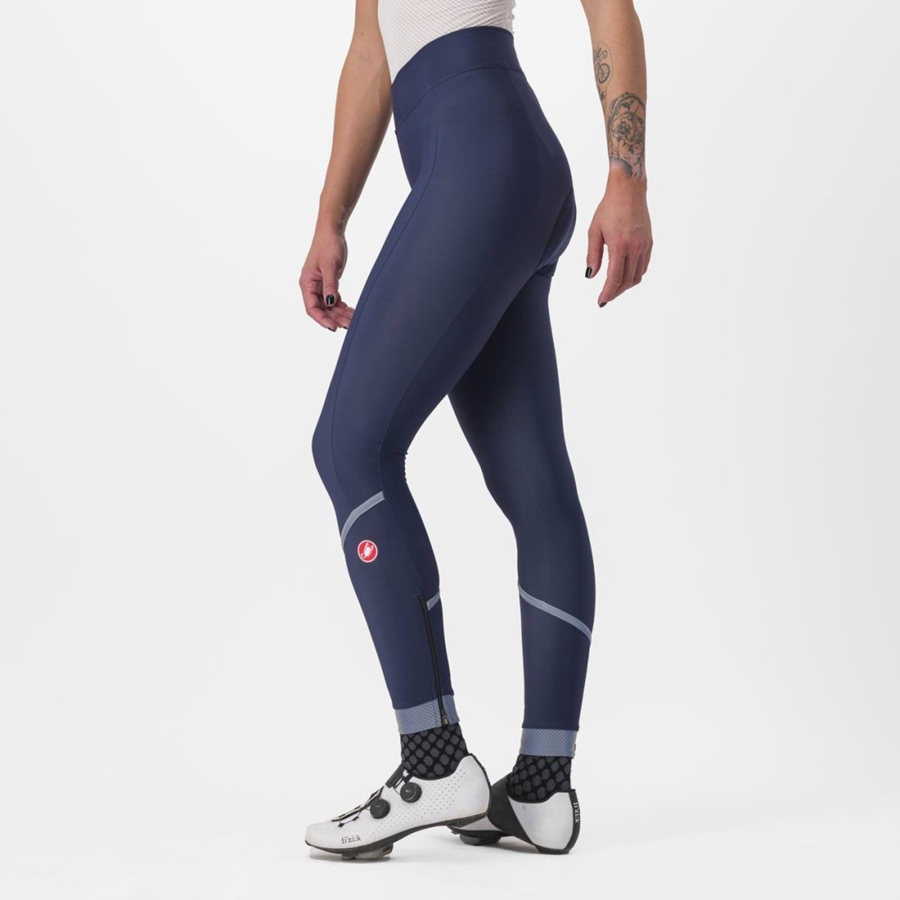 Castelli VELOCISSIMA THERMAL Leggings Dames Blauw Zilver | 253871OHF