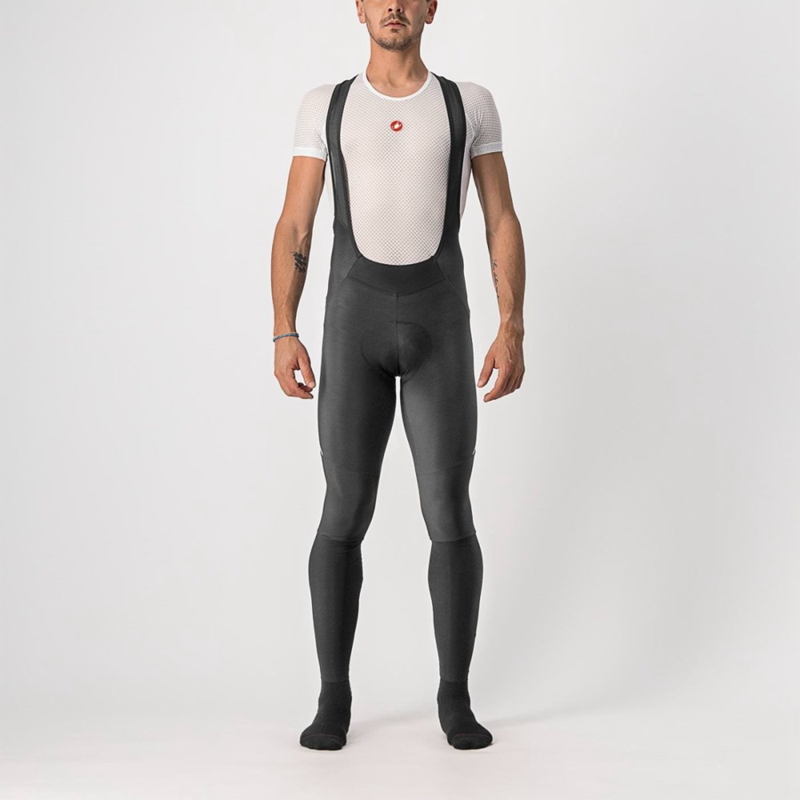 Castelli VELOCISSIMO 5 Panty Met Slabbetje Heren Zwart Zilver | 215984UCD