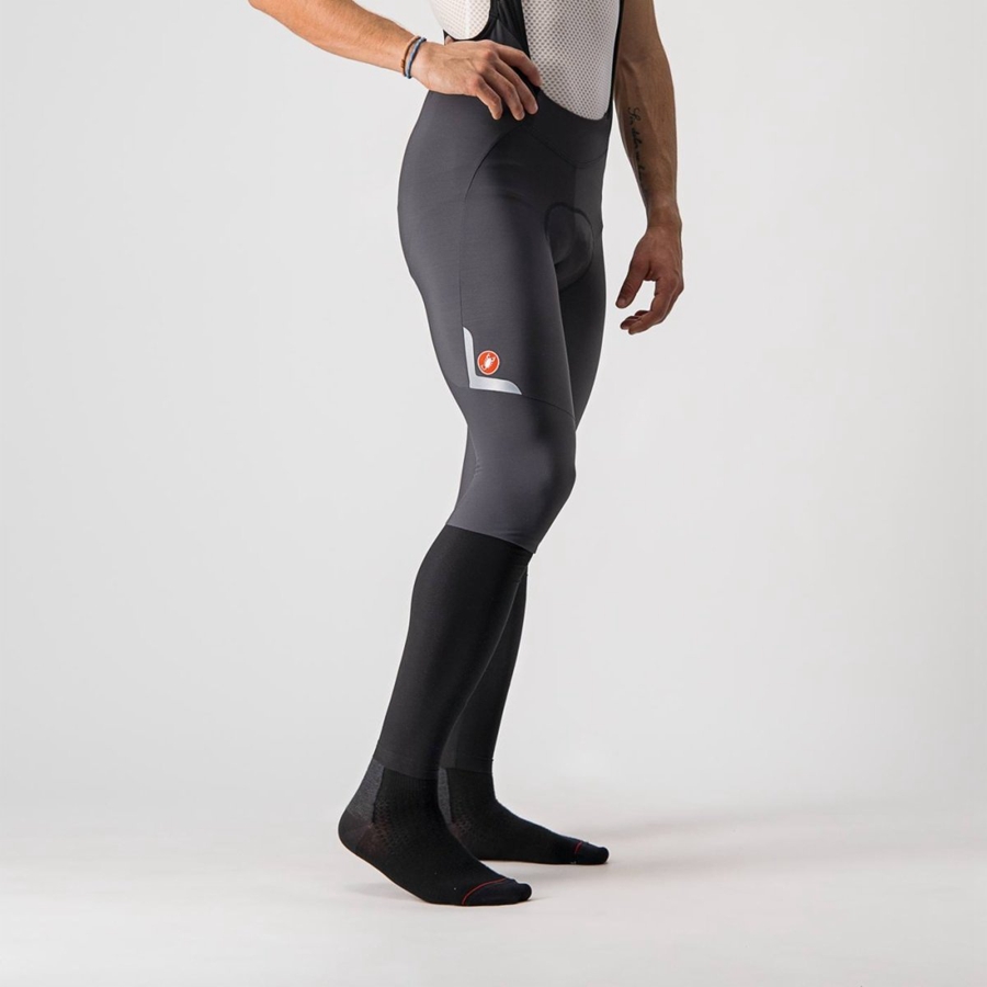 Castelli VELOCISSIMO 5 Panty Met Slabbetje Heren Donkergrijs Zilver | 768012CDS