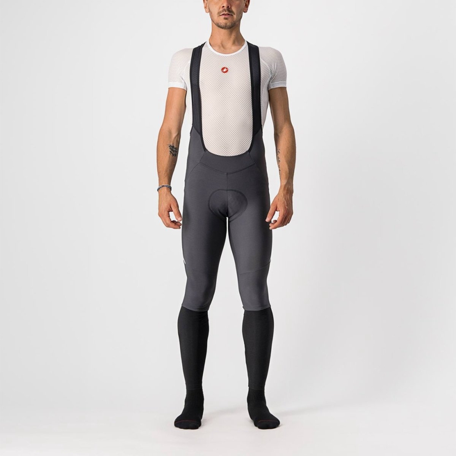 Castelli VELOCISSIMO 5 Panty Met Slabbetje Heren Donkergrijs Zilver | 768012CDS