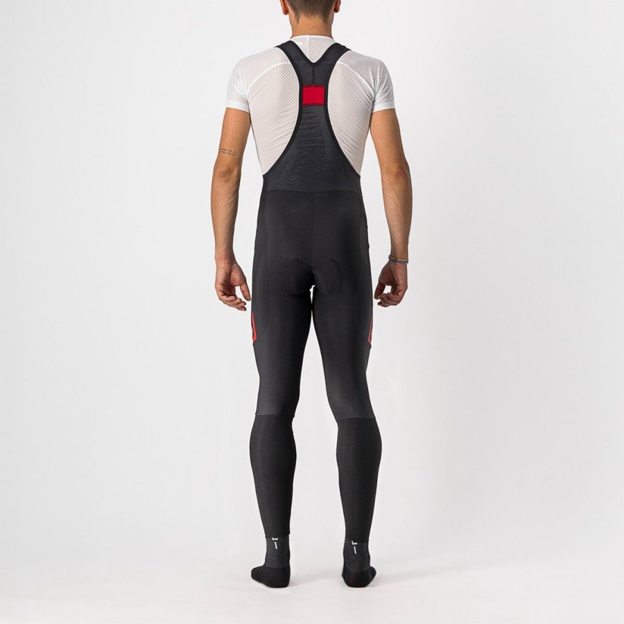 Castelli VELOCISSIMO 5 Panty Met Slabbetje Heren Zwart Rood | 231845FOX