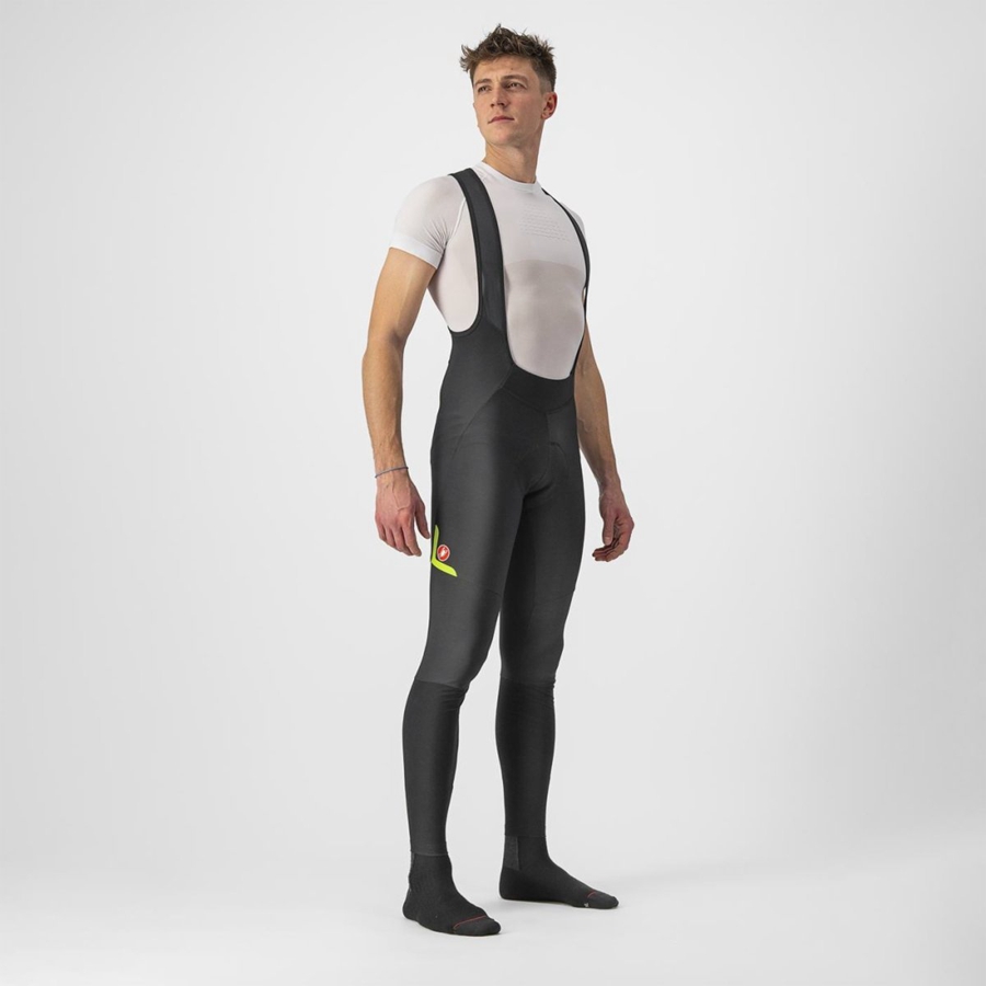 Castelli VELOCISSIMO 5 Panty Met Slabbetje Heren Zwart Lichtgroen | 751684VKJ