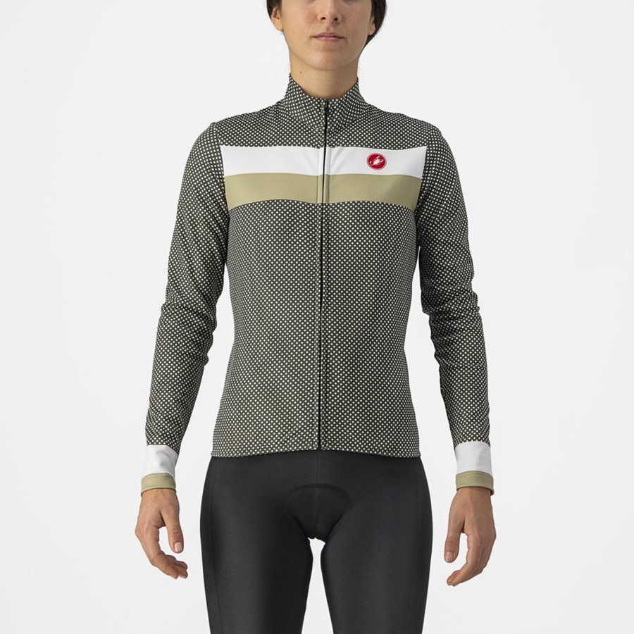 Castelli VOLARE LS Jersey Dames Groen Wit Groen | 372851KXS