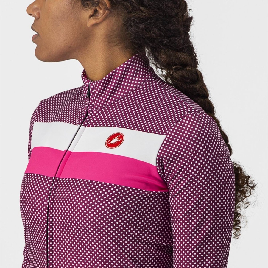 Castelli VOLARE LS Jersey Dames Wit Roze | 751362TFM