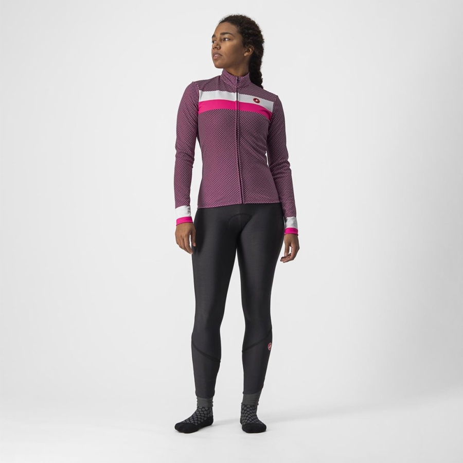 Castelli VOLARE LS Jersey Dames Wit Roze | 751362TFM