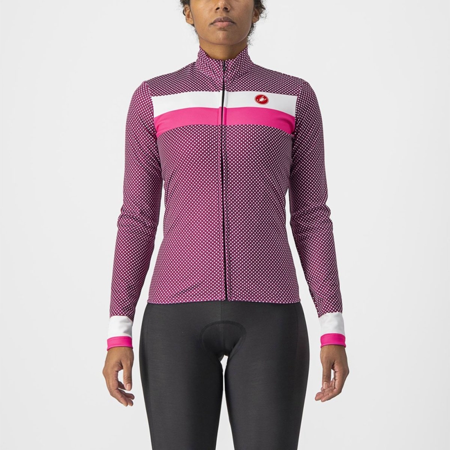 Castelli VOLARE LS Jersey Dames Wit Roze | 751362TFM